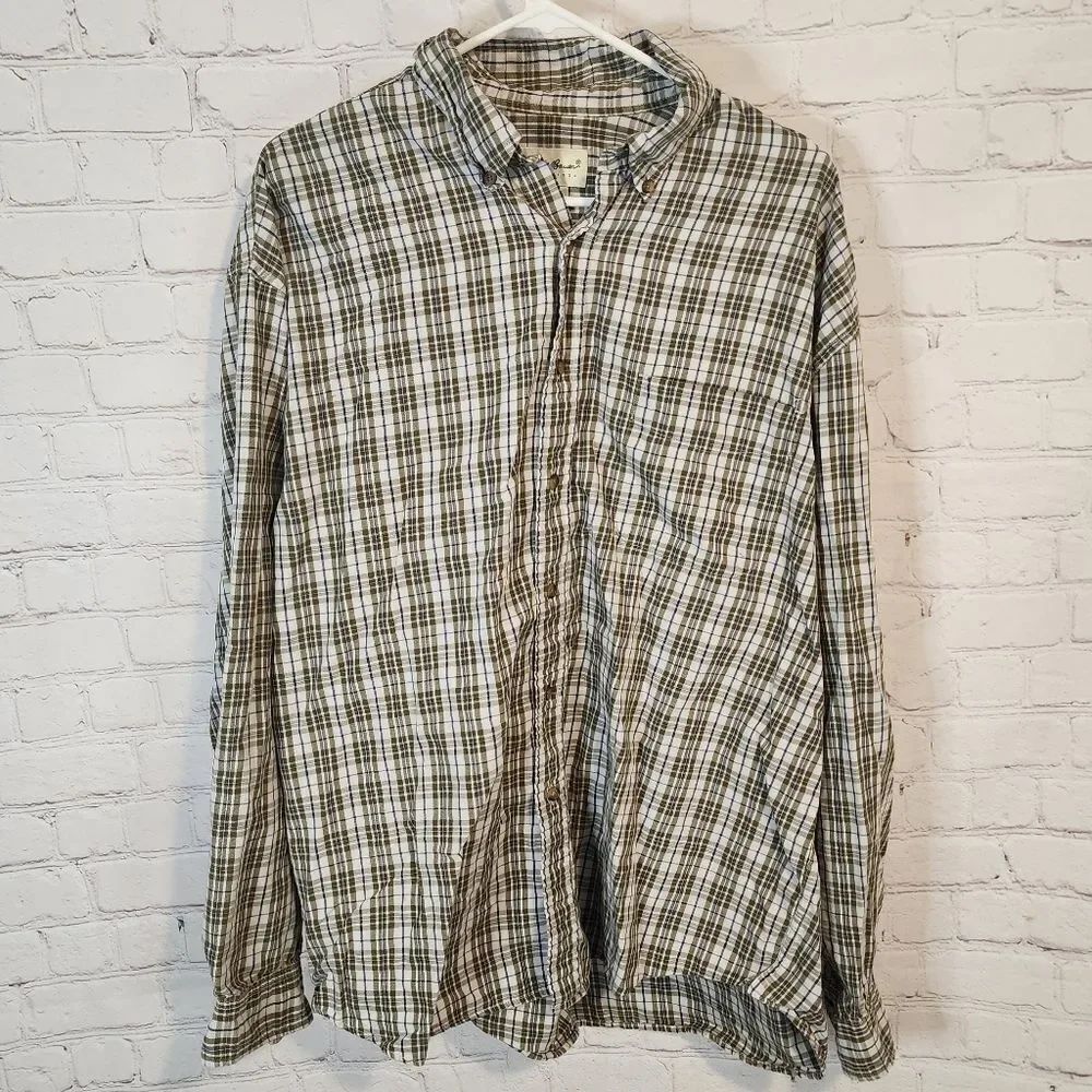Men's Eddie Bauer Plaid Button-Up Shirt, size XL